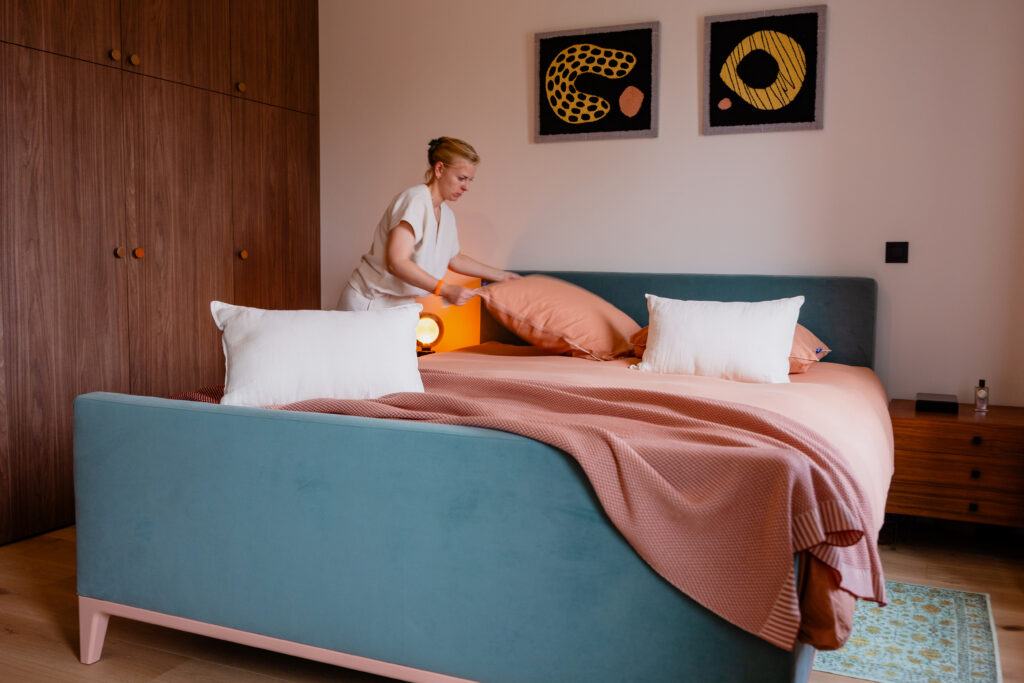 Realisatie bedstyling Auping bed - Kortrijk