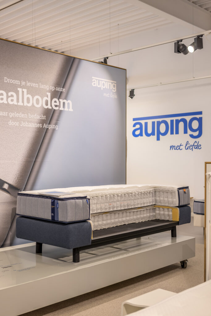 Auping store Kortrijk showroom - samenstelling Auping matras