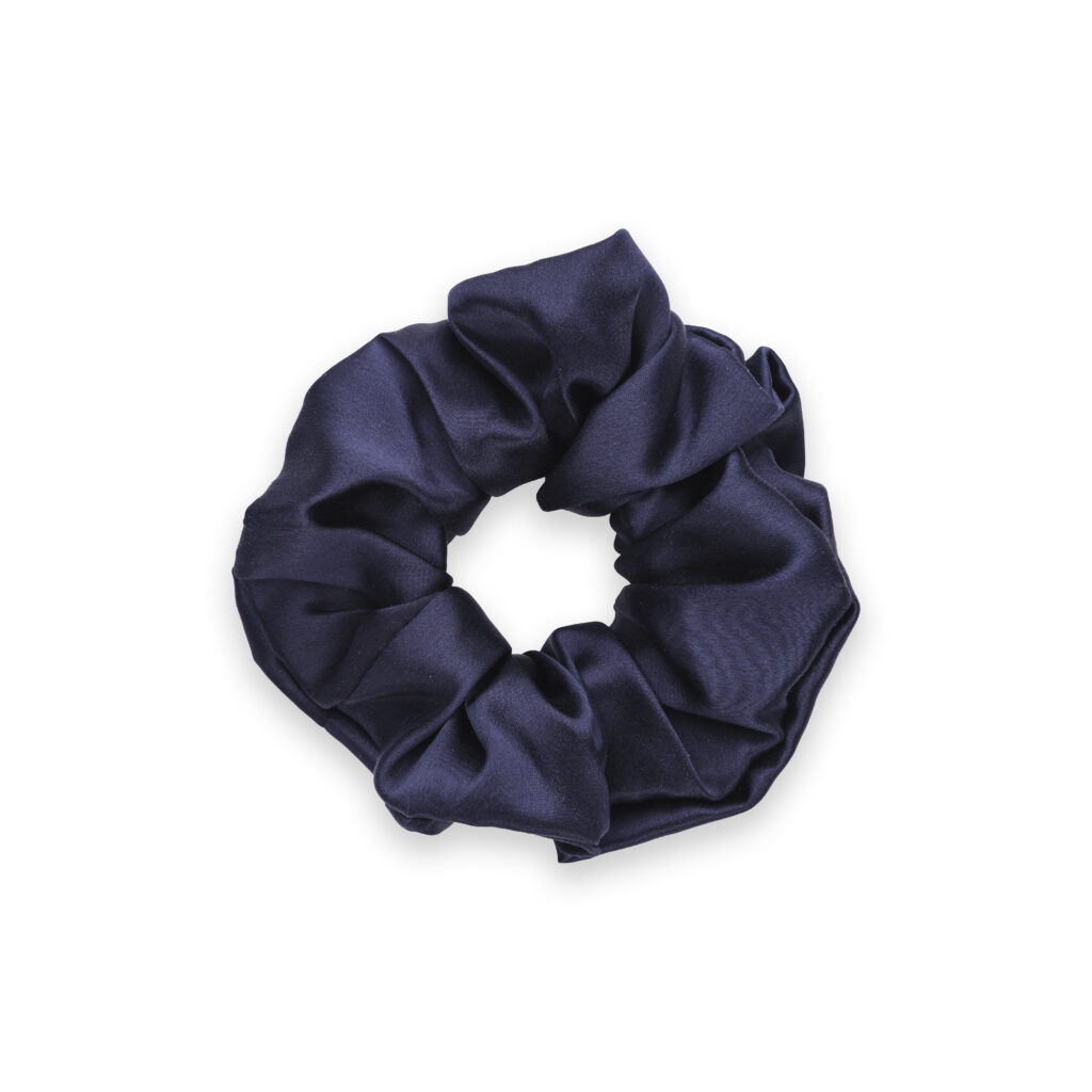 Emily's Pillow zijden scrunchie L - donkerblauw