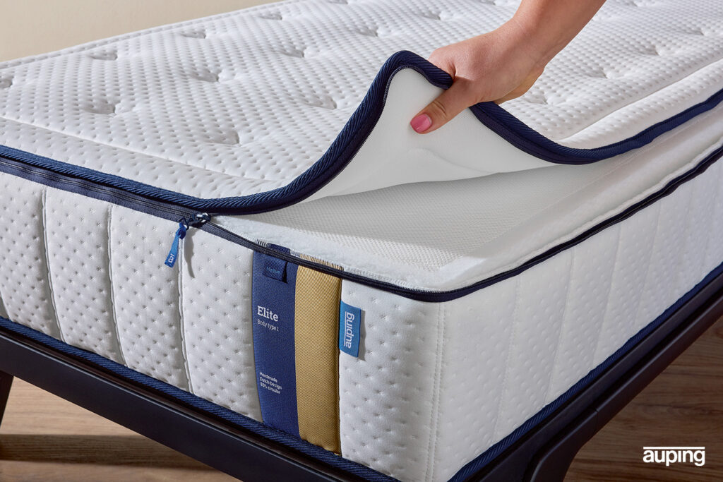 Detail_hoes_toplaag_elite matras_Auping