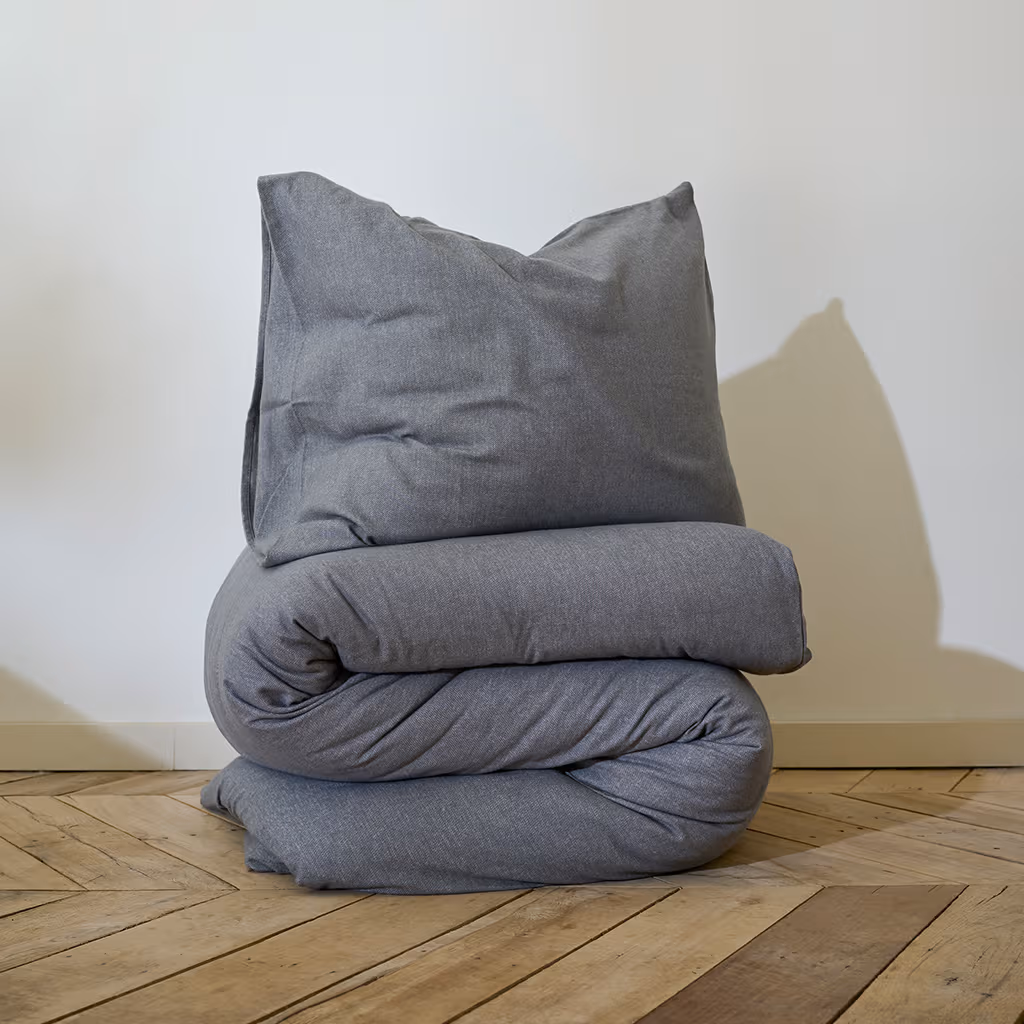 Auping dekbedovertrek - 140x220 - Flanel grey - incl. sloop 60x70