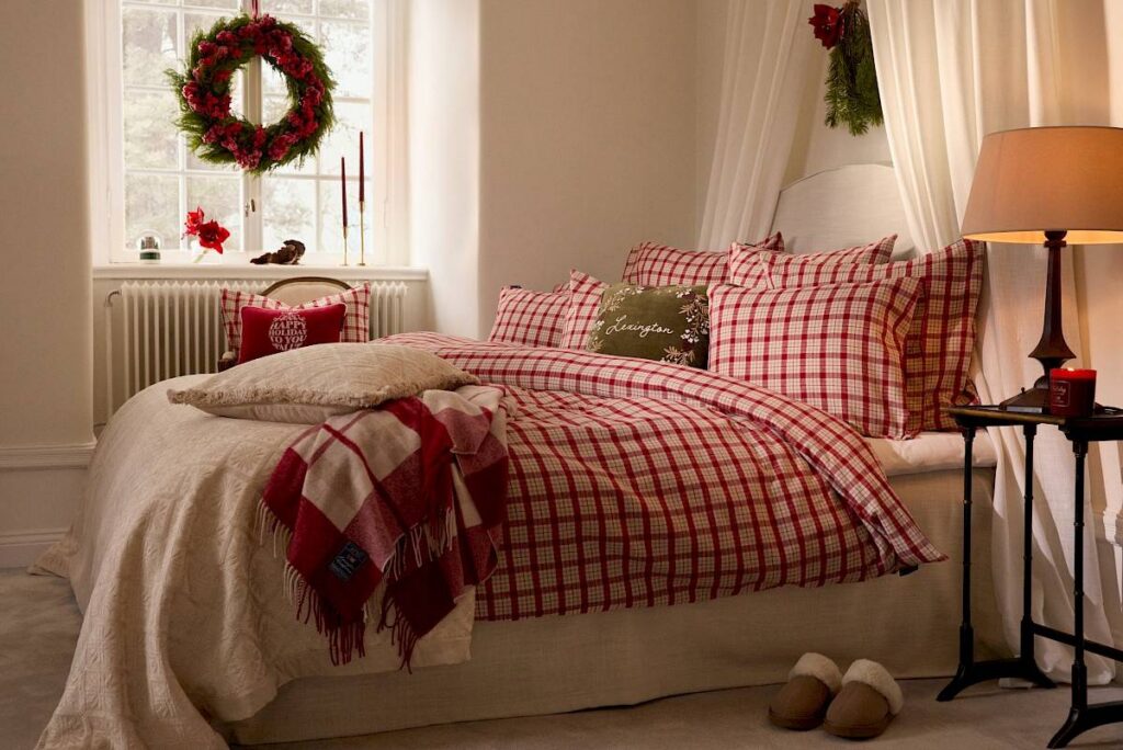 Bed met flanellen lakens