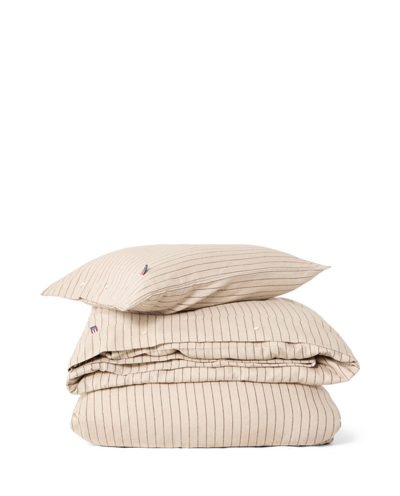Lexington dekbedovertrek - 260x220 - flanel pin stripe - incl. slopen 65x65