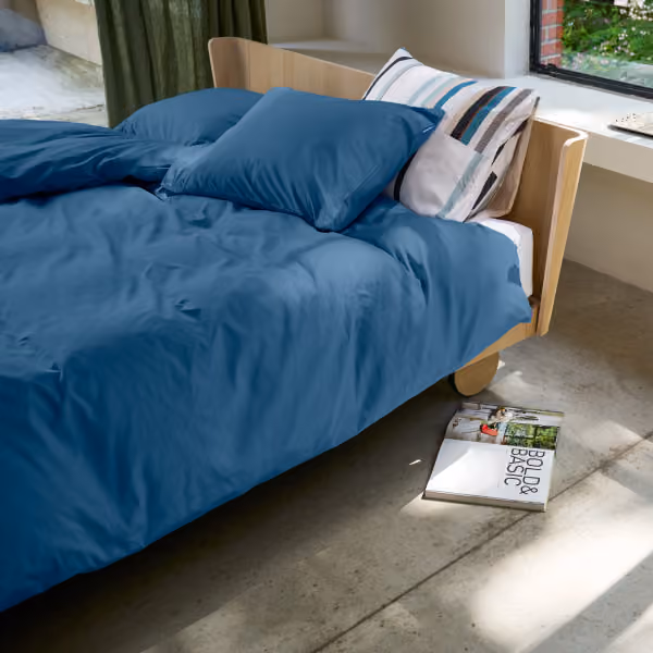 Auping dekbedovertrek – 240×220 – Navy blue satin – incl. slopen 60×70