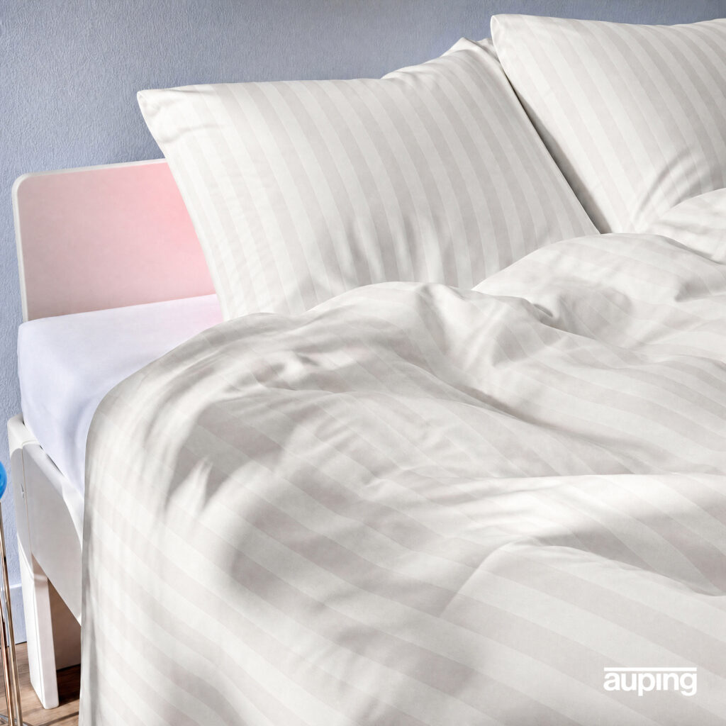 Auping_BEDLINNEN - AW26 - Dessin_Satin Stripe White_Closeup