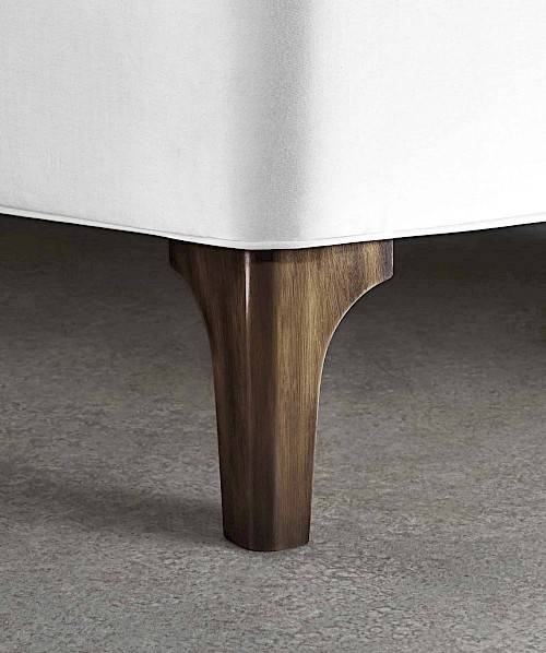 Wooden leg detail under Vispring bed