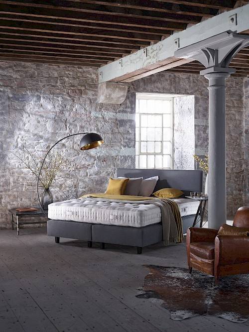 Vispring bed in an industrial setting